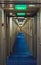 Inside Passage, BC, Canada - September 13, 2018: Long interior hallway to rooms aboard cruise ship.