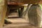 Inside a prehistoric burial chamber or Dolmen La Roche aux Fees