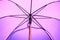 Inside purple umbrella