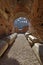 Inside the ruins of the Colosseum - landmark attraction in Rome, Italy