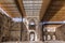 Inside of the San Lesmes church with modern roof in Burgos