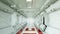 Inside a sterile white futuristic spaceship or scientific laboratory