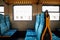 Inside the train, empty seats in Latvia