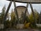 Inside unfinished cooling tower in Chernobyl zone, part of the building structure.