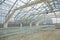 Inside view empty greenhouse