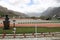 Inside view of kargil war memorial with  statue of captain Anuj, background  India  Pakistan  border.