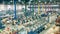 Inside view of a massive modern cable manufacturing plant