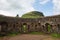 Inside view of old ruined protection wall of Dhodap fort, Nashik, Maharashtra, Indi