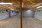 An inside view of an ornate sukkah