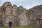 Inside view on rampart corner of Inverlochy Castle, Scotland.