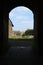 Inside view of ruins of the castle Borgholm on Oland island in Sweden