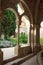 Inside view of the vaulted galleries of the courtyard of the Monastery of Poblet cat. Reial Monestir de