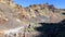 Inside of vulcano crater Caldera de Los Cuervos, Timanfaya National Park, Lanzarote, Canary Islands, 4k footage video