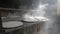 Inside a workshop during the boiling of soy milk for the making of skin tofu