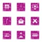 Insider information icons set, grunge style