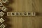 Insight word from wooden blocks