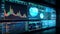 Insightful financial analysis, Perspective view of monitor screen featuring digital analytics data visualization