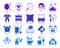 Insomnia color silhouette icons vector set