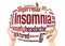 Insomnia disorder word cloud sphere concept