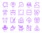 Insomnia simple color line icons vector set