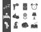Insomnia sleep problems disorder set linear icons style