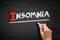 Insomnia text on blackboard