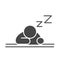 Insomnia, upside down character sleep silhouette icon style
