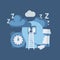 Insomnia vector concept in simple flat style