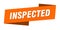 inspected banner template. ribbon label sign. sticker