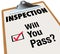 Inspection Checklist Clipboard Will You Pass Words