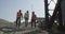 Inspectors walking on bridge construction site