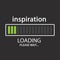 Inspiration loading. Please wait. Flat design illustration on grey background.