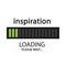 Inspiration loading. Please wait. Flat design illustration on white background.