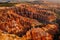 Inspiration Point during beautiful sunrise, with hoodoos - unique rock formations from sandstone made by geological erosion