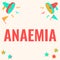 Inspiration showing sign Anaemia. Word for a condition marked by a deficiency of hemoglobin in the blood Pair Of