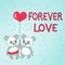 Inspiration showing sign FOREVER LOVE. Business showcase Limitless love between duo in deep affection Bears holding