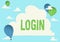 Inspiration showing sign Login. Business overview Entering website Blog using username and password Registration Hotair