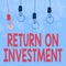 Inspiration showing sign Return On Investment. Business overview performance measure used evaluate efficiency of