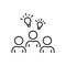 Inspiration Solution Creative Idea Line Icon. Creativity Group Team Innovation Linear Pictogram. Lightbulb Light Bulb