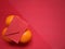 inspirational chinese new year concept image of red envelope on oranges in red colour background