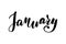 Inspirational handwritten brush lettering January