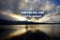 Inspirational motivational quote - Your time will come. Just be patient. With rushing clouds pattern in the sky, blue sky and lake