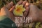 Inspirational quote - Be happy with what you have.  On background of two hands of mom and daughter holding Bali frangipani flower.