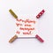 Inspirational quote Everything you can imagine is real handwritten with watercolor in calligraphy style, miniature clothespins on