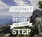 Inspirational quotes. The journey of a thouthand miles begins with a single step