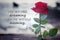 Inspirational words - Life without dreaming is like life without meaning. Hope concept with motivational quote with red rose.