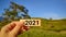 Inspirational year 2021 concept - 2021 number on wooden blocks with hand holding it