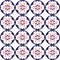Inspired by peppermint motifs, this blue and pink repeating pattern is full of power and cheer, perfect