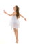 Inspired Teenage Girl Wearing White Sport Dress Dancing