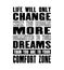 Inspiring motivation quote with text Life Will Only Change When You Become More Committed To Your Dreams Than You Are To Your